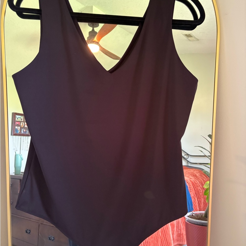 Nine West Black V-Neck Bodysuit